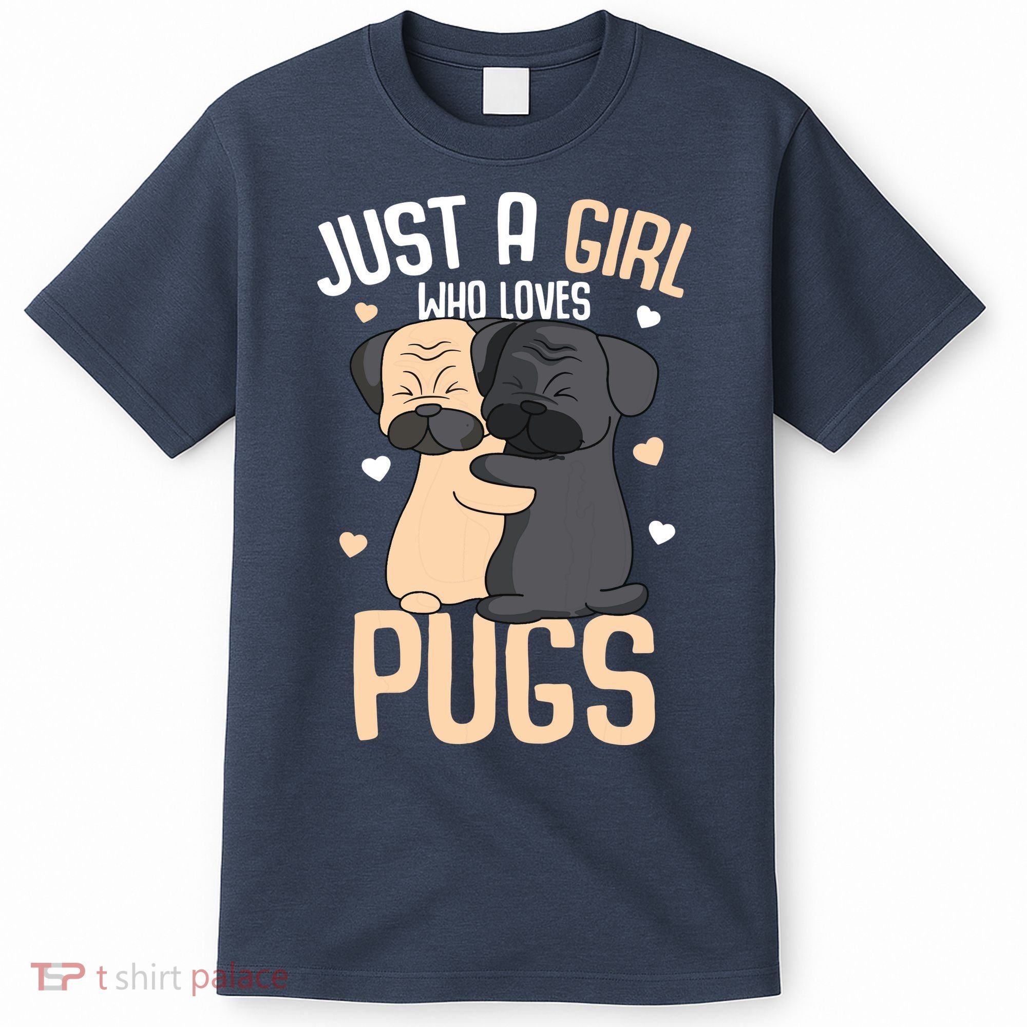 Just A Girl Who Loves Pugs Kids Girl Pug Lover T-Shirt