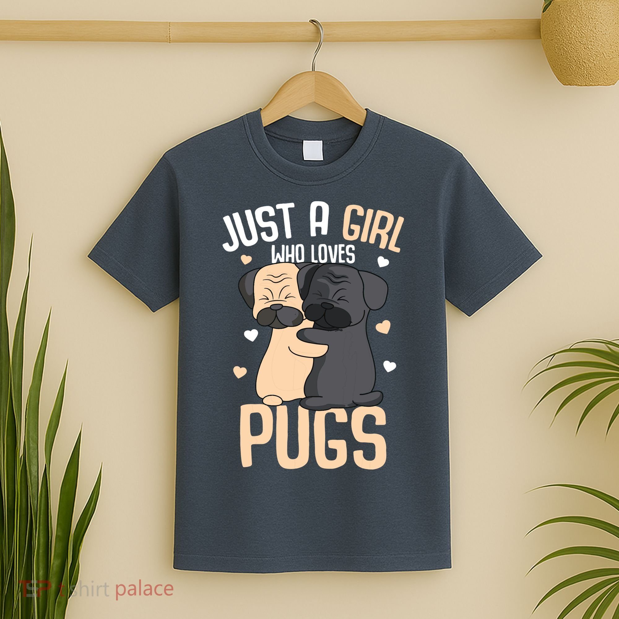 Just A Girl Who Loves Pugs Kids Girl Pug Lover T-Shirt