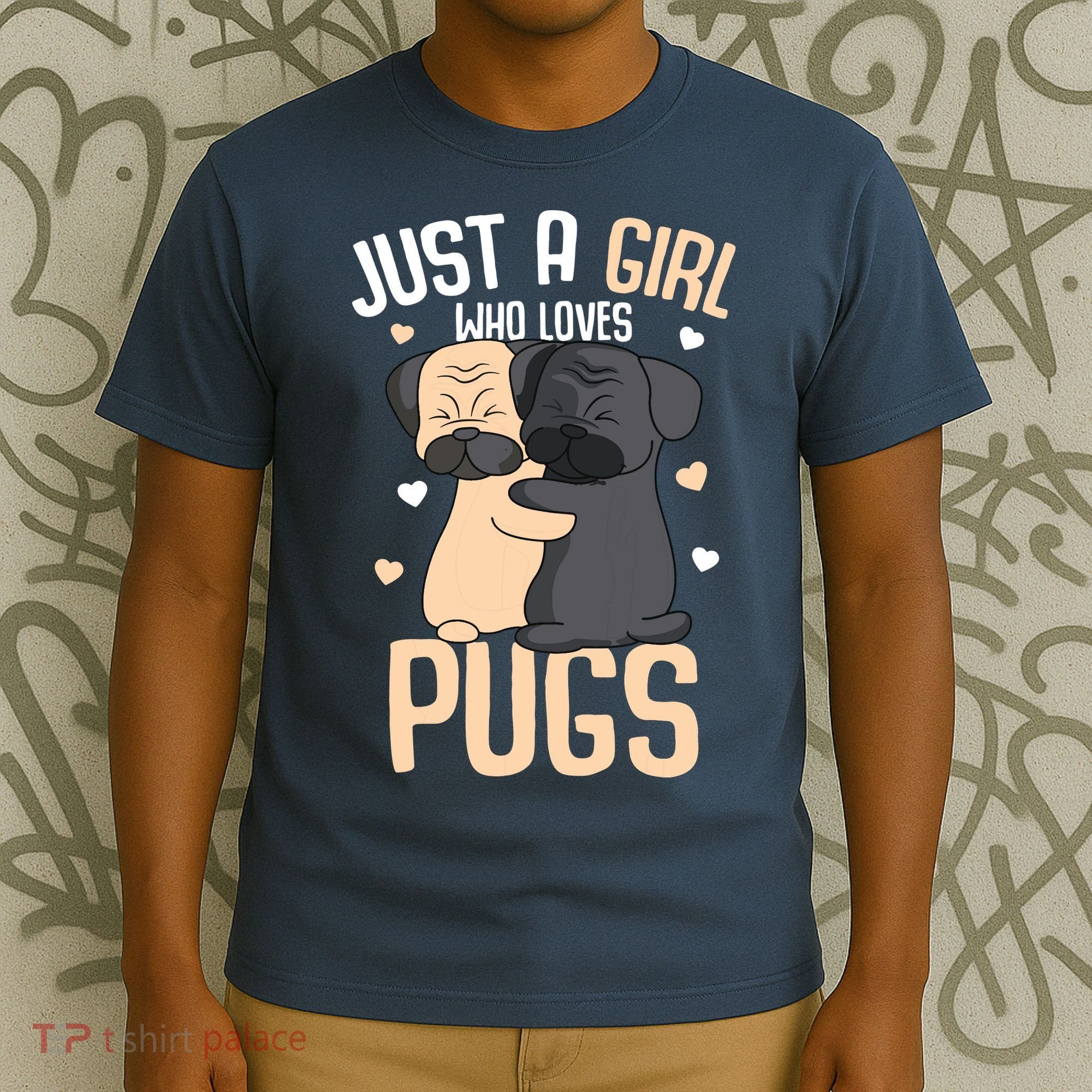 Just A Girl Who Loves Pugs Kids Girl Pug Lover T-Shirt