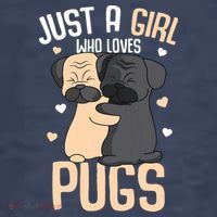 Just A Girl Who Loves Pugs Kids Girl Pug Lover T-Shirt thumb 5