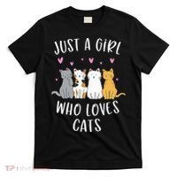 Just A Girl Who Loves Cats Cute Cat Lover T-Shirt thumb 0