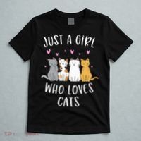 Just A Girl Who Loves Cats Cute Cat Lover T-Shirt thumb 5
