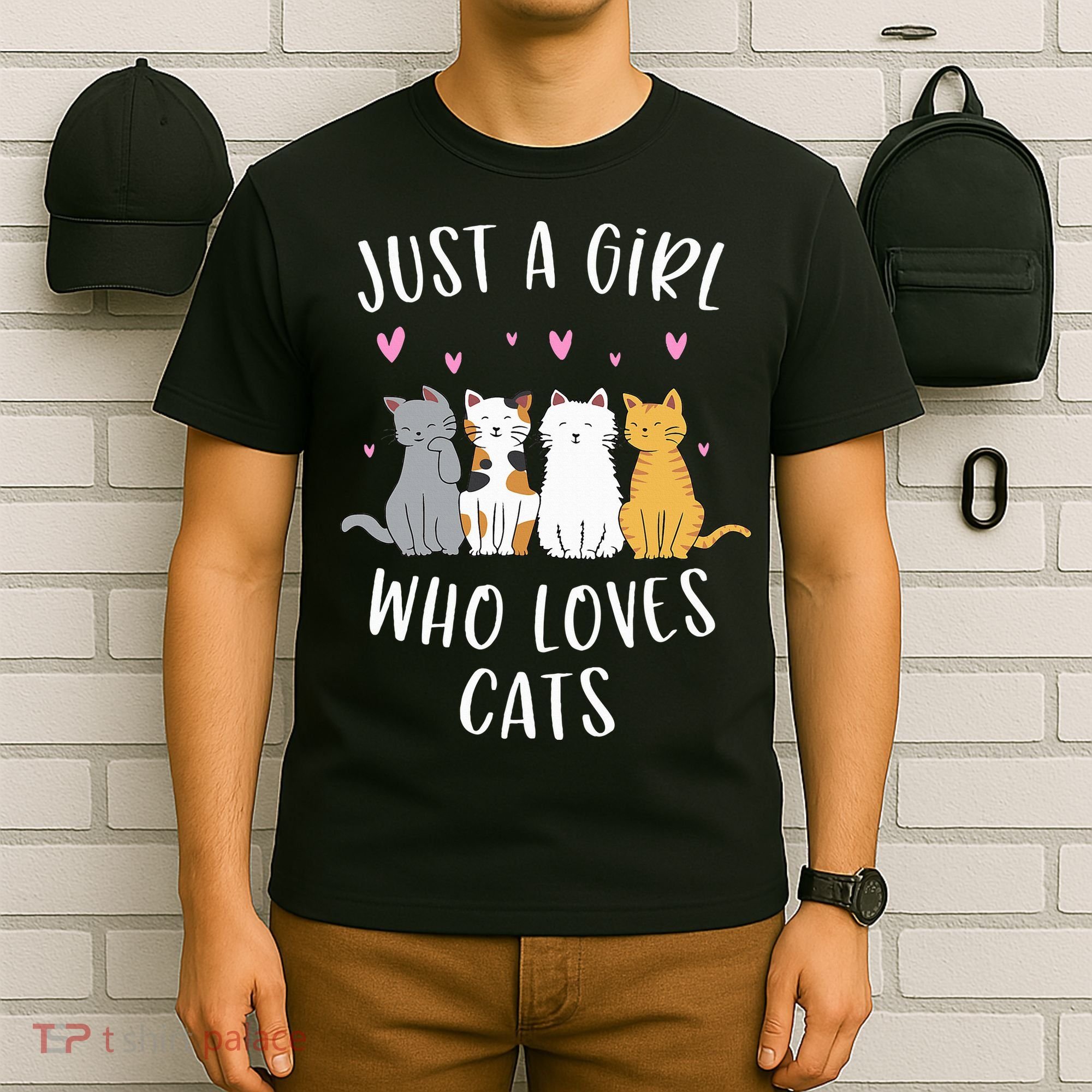 Just A Girl Who Loves Cats Cute Cat Lover T-Shirt