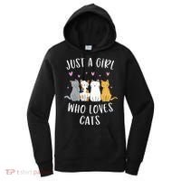 Just A Girl Who Loves Cats Cute Cat Lover Women's Hoodie thumb 0