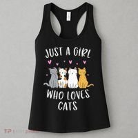 Just A Girl Who Loves Cats Cute Cat Lover Women's Tank Top thumb 3