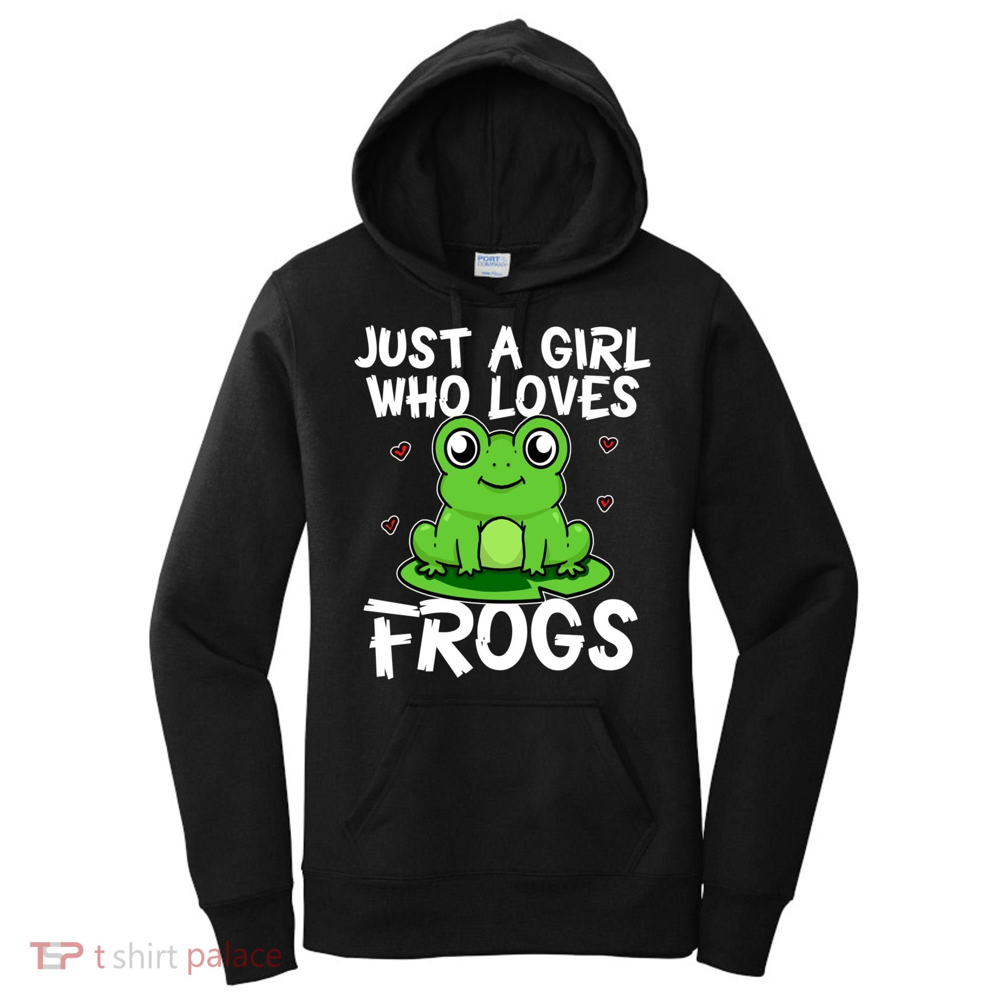 Just A Girl Who Loves Frogs Cute Green Frog Costume Gift Women's Hoodie