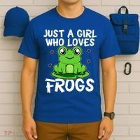 Just A Girl Who Loves Frogs Cute Green Frog Costume Gift T-Shirt thumb 6