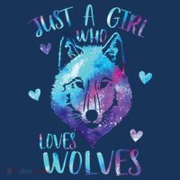 Just A Girl Who Loves Wolves Watercolor Cute Wolf Lover T-Shirt thumb 7