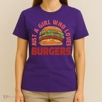 Just A Girl Who Loves Burgers T-Shirt thumb 4