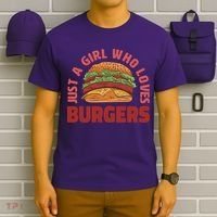 Just A Girl Who Loves Burgers T-Shirt thumb 6