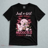 Just A Girl Who Loves Axolotl And Believes In Jesus  T-Shirt thumb 5