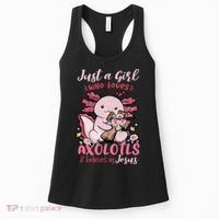 Just A Girl Who Loves Axolotl And Believes In Jesus  Women's Tank Top thumb 0
