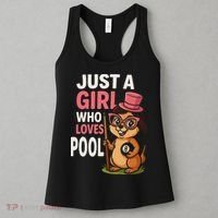 Just A Girl Who Loves Pool Billiard Pool Player Girl Funny Women's Tank Top thumb 3