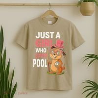 Just A Girl Who Loves Pool Billiard Pool Player Girl Funny T-Shirt thumb 2