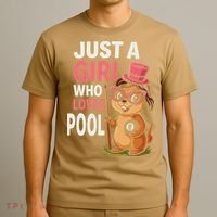 Just A Girl Who Loves Pool Billiard Pool Player Girl Funny T-Shirt thumb 3