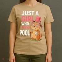 Just A Girl Who Loves Pool Billiard Pool Player Girl Funny T-Shirt thumb 4