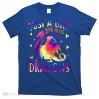 Just A Girl Who Loves Dragons Colorful Tie Dye Gift Girls T-Shirt thumb 0