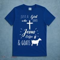 Just A Girl Who Loves Jesus Coffee and Goats Christian  T-Shirt thumb 5