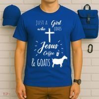 Just A Girl Who Loves Jesus Coffee and Goats Christian  T-Shirt thumb 6