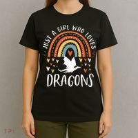 Just A Girl Who Loves Dragons Rainbow Gifts For Dragon Lover T-Shirt thumb 4