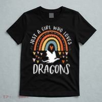 Just A Girl Who Loves Dragons Rainbow Gifts For Dragon Lover T-Shirt thumb 5