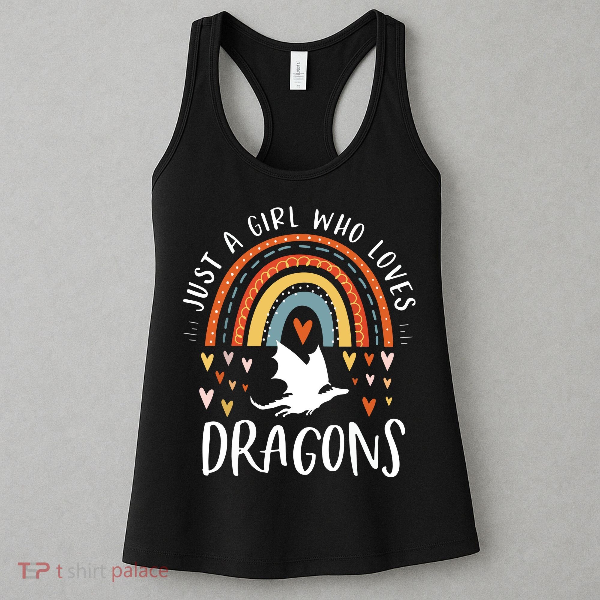 Just A Girl Who Loves Dragons Rainbow Gifts For Dragon Lover Women's Tank Top