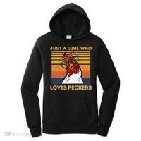 Just A Girl Who Loves Peckers Funny Chicken Owners Women's Hoodie thumb 0