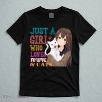 Just A Girl Who Loves Anime And Cats T-Shirt thumb 5