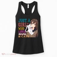 Just A Girl Who Loves Anime And Cats Women's Tank Top thumb 0