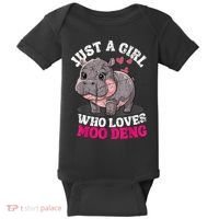 Just A Girl Who Loves Moo Deng Baby Bodysuit thumb 0