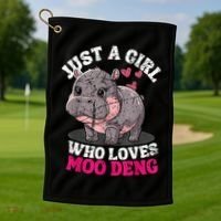 Just A Girl Who Loves Moo Deng Golf Towel thumb 1