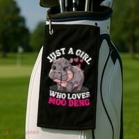 Just A Girl Who Loves Moo Deng Golf Towel thumb 2