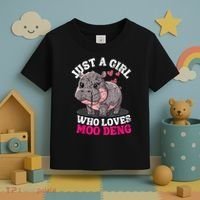 Just A Girl Who Loves Moo Deng Toddler T-Shirt thumb 3