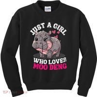 Just A Girl Who Loves Moo Deng Kids Sweatshirt thumb 0