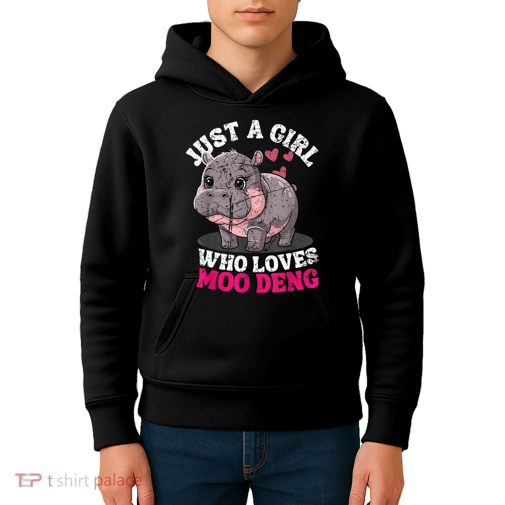 Just A Girl Who Loves Moo Deng Kids Hoodie