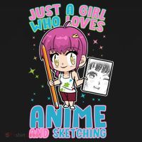Just A Girl Who Loves Anime And Sketching Women's Hoodie thumb 2