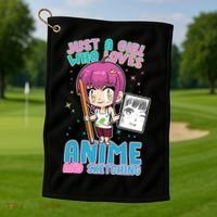 Just A Girl Who Loves Anime And Sketching Golf Towel thumb 1