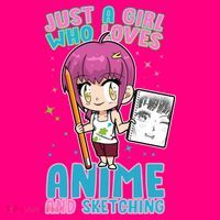 Just A Girl Who Loves Anime And Sketching T-Shirt thumb 7