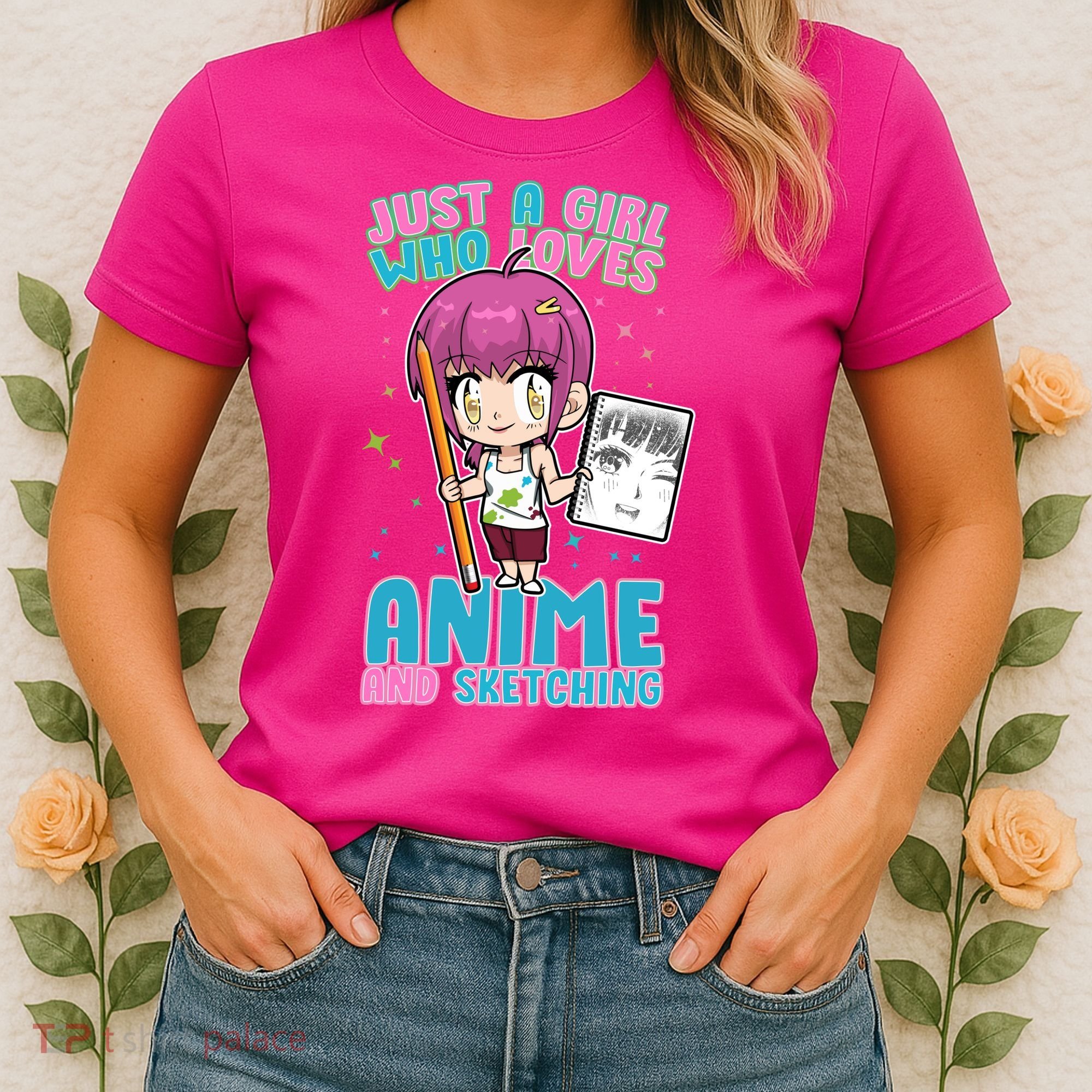 Just A Girl Who Loves Anime And Sketching Women's T-Shirt
