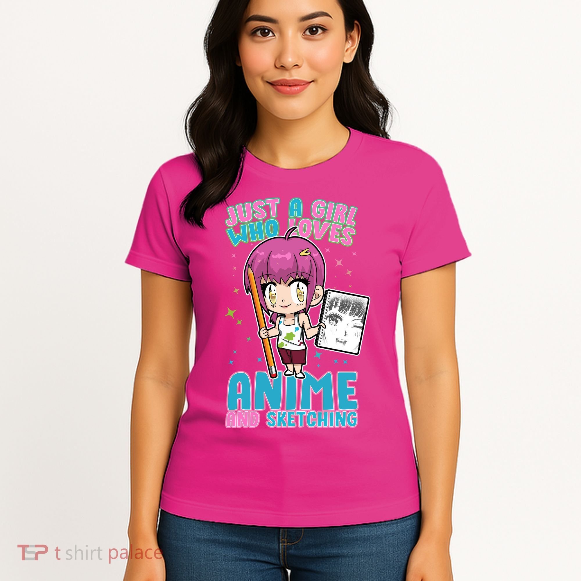 Just A Girl Who Loves Anime And Sketching Women's T-Shirt