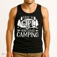 Just A Girl Who Loves Camping Tank Top thumb 3