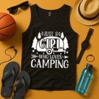 Just A Girl Who Loves Camping Tank Top thumb 4