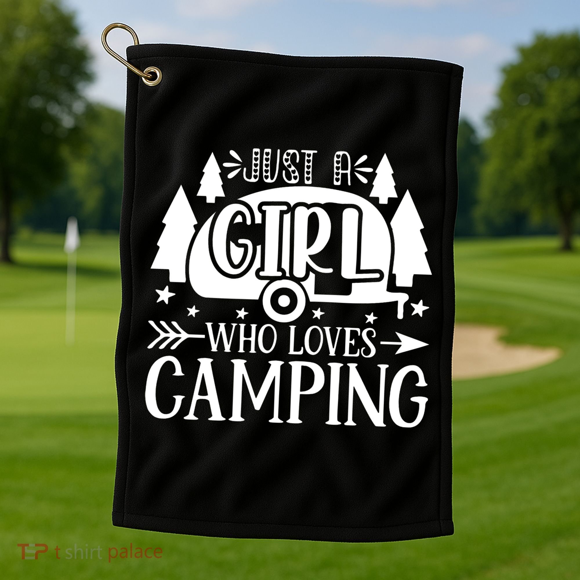 Just A Girl Who Loves Camping Golf Towel