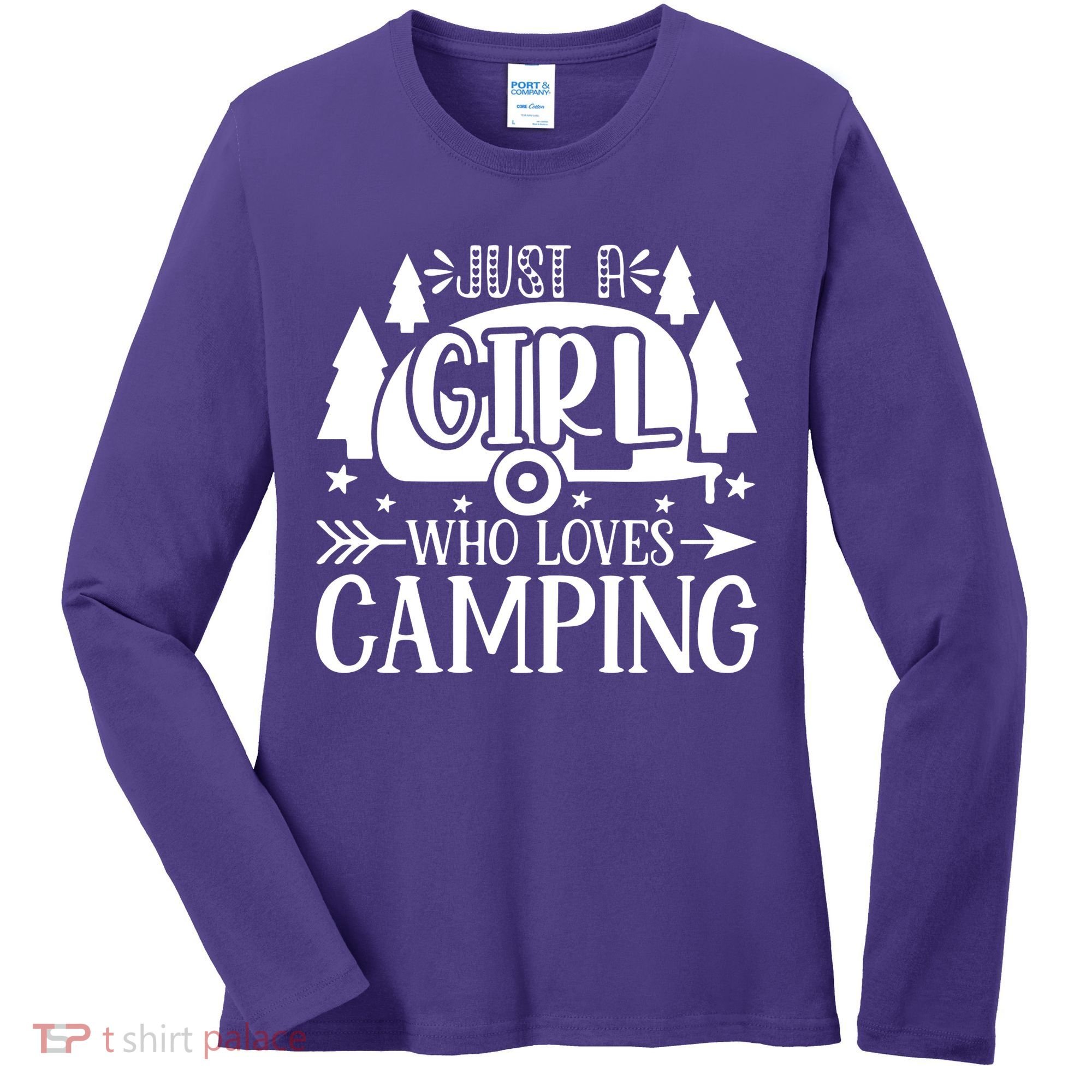 Just A Girl Who Loves Camping Women's Long Sleeve Shirt