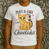 Just A Girl Who Loves Cheetahs Women Cheetah Cat Lover Gift T-Shirt thumb 3