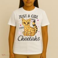 Just A Girl Who Loves Cheetahs Women Cheetah Cat Lover Gift T-Shirt thumb 4