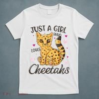 Just A Girl Who Loves Cheetahs Women Cheetah Cat Lover Gift T-Shirt thumb 5