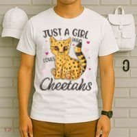 Just A Girl Who Loves Cheetahs Women Cheetah Cat Lover Gift T-Shirt thumb 6