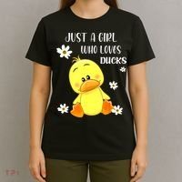 Just A Girl Who Loves Ducks Cute Duck Lover Owner Gift T-Shirt thumb 4