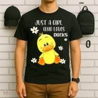 Just A Girl Who Loves Ducks Cute Duck Lover Owner Gift T-Shirt thumb 6